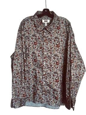 Joseph Abboud Men's Floral Long Sleeve Button-Up Shirt 100% Cotton Size - XXXL